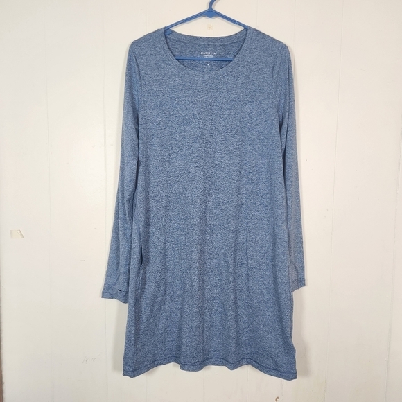 Athleta Uptempo Long Sleeve Athletic Dress Light Blue Size Medium - Picture 2 of 16